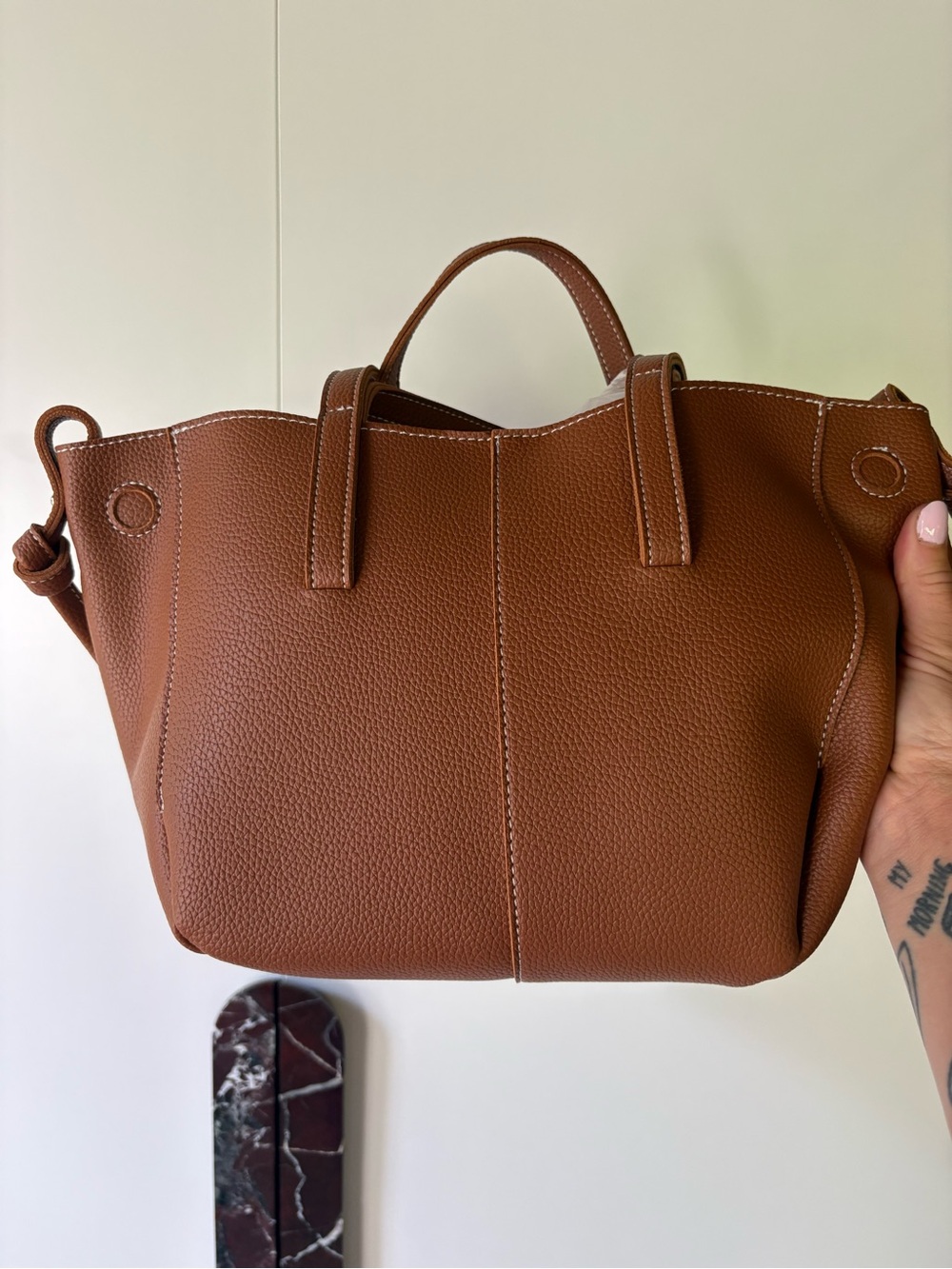 Brown leather purse bag